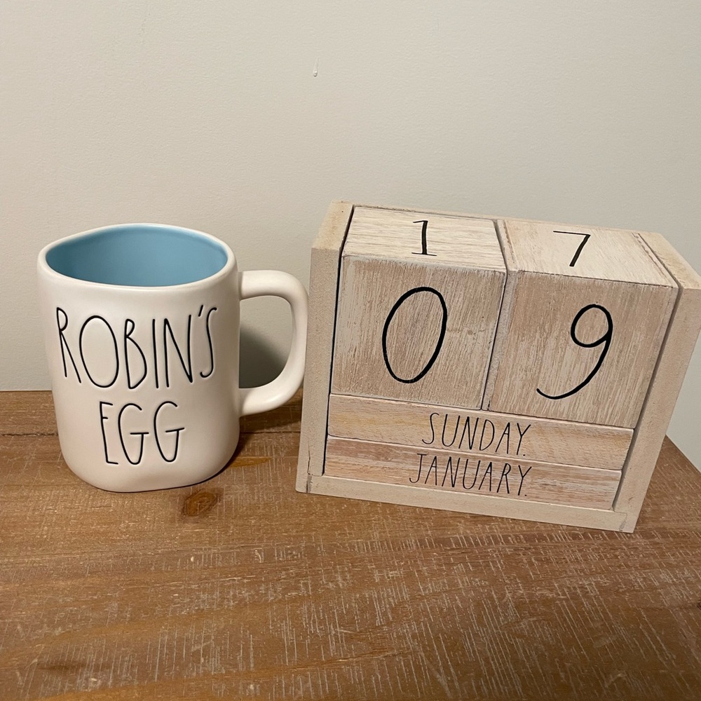 New Rae Dunn robins egg mug